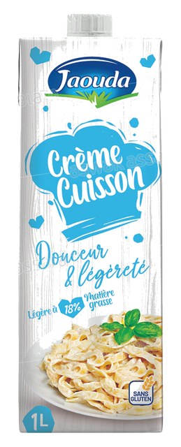 CREME DE CUISSON LEGERE 18% MG SANS GLUTEN 1L JAOUDA