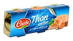 Pack de Trois Conserves de Thon à l'Huile Végétale Carle 85 g