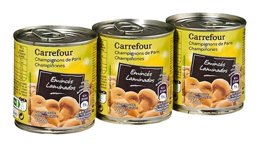 Pack de 3 Conserves de Champignons Émincés Carrefour 3x200 ml