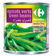 Conserve Haricots Verts Extra Fins Carrefour 400 g