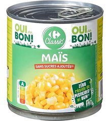 Conserve de Maïs Sans Sucres Ajoutés Carrefour Classic' 300 g