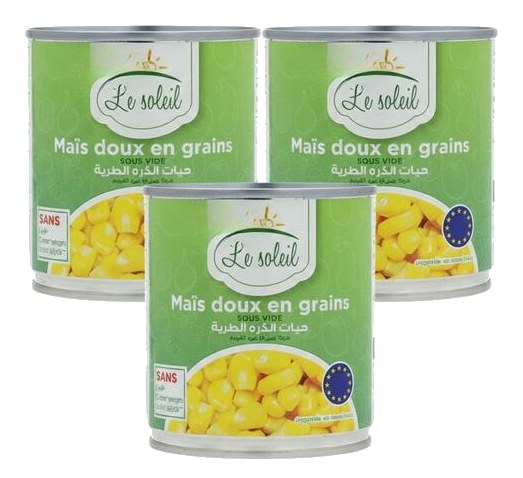 Tripack de Maïs Doux en Grains Le Soleil 3x150 g