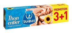 Lot de 4 Thon à l'Huile de Tournesol Tamima 80 g 3+1 Gratuit