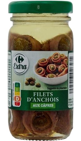 Filets d'Anchois aux Câpres Extra Carrefour 100 g