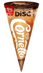 Cornet Glace Vanille et Caramel disc Cornetto 125 ml