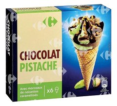 Cornet de Glace Chocolat & Pistache Carrefour 120 ml 6 unités