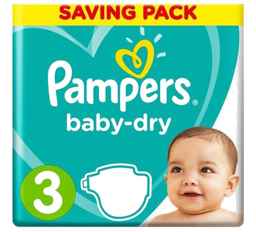 Couches Bébé Baby-dry Taille 3 (6-10 kg) Pampers 68 unités