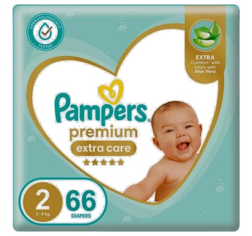 Couches Bébé Premium Care Taille 2 (3-8 kg) Pampers 66 unités