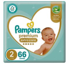 Couches Bébé Premium Care Taille 2 (3-8 kg) Pampers 66 unités