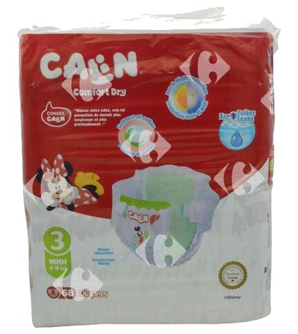 Couches Taille 3 Midi Calin Jumbo Pack 68 unités