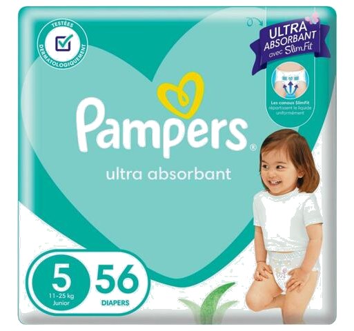 Couches Bébé Baby-dry Taille 5 (11-25 kg) Pampers 56 unités