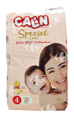 Couches Maxi Taille 4 Jumbo Pack Special Care Calin 52 unités