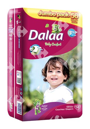 Couches Taille 5 Junior Jumbo Pack Dalaa 56 unités