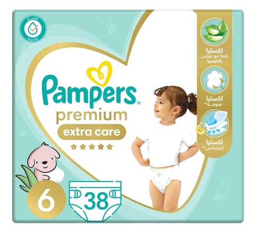 Couches Bébé Premium Care Taille 6 (13 kg+) Pampers 38 unités