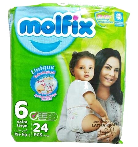 Couches Bébé Taille 6 (15+ kg) Comfort Extra Large Molfix 24 unités