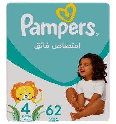 Couches Bébé Baby-dry Taille 4 (9-18 kg) Pampers 62 unités
