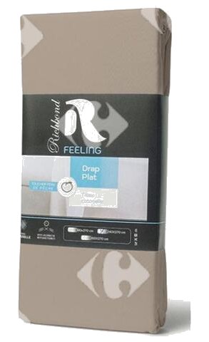Drap Plat en Microfibre Beige Foncé 100% Cotonelle Richbond 240x270cm