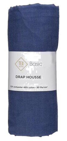Drap Housse Polyctère Bleue Tex Home 90x200 cm