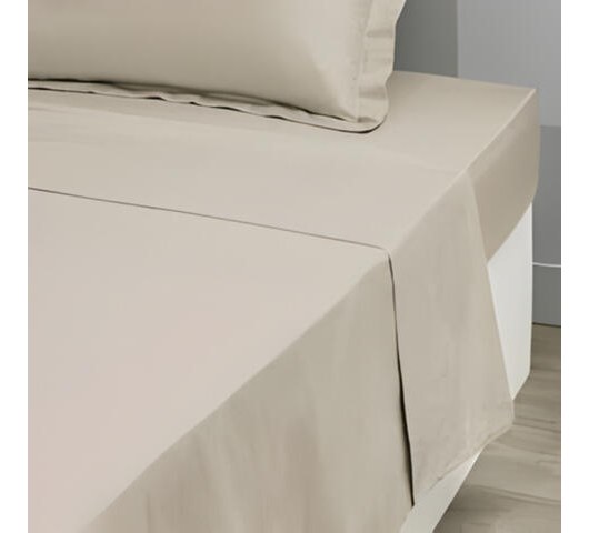 Drap Housse en Microfibre Beige Richbond 90x190 cm