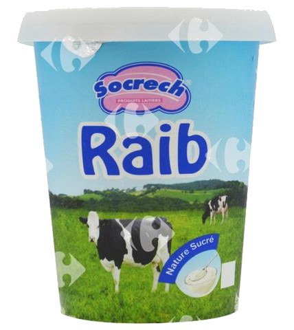 Yaourt Raïb Nature Sucré Socrech 380 g