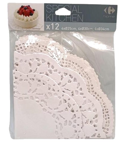 Napperon Rond Blanc Carrefour Home 12 unités