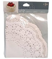 Napperon Rond Blanc Carrefour Home 12 unités