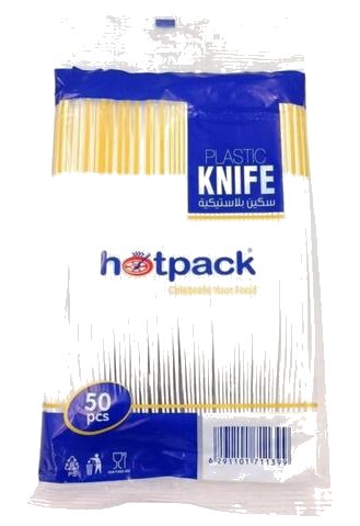 Pack Couteaux en Plastique Blanc 50 unités