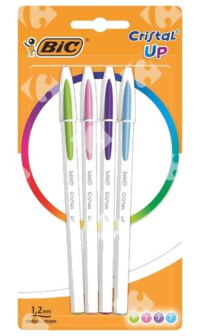 Stylo à Bille Cristal Up Couleurs Assorties Bic 4 unités