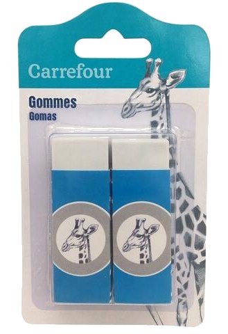 Gommes Plastiques Carrefour 2 unités