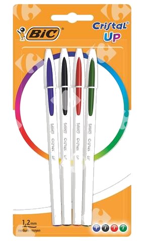 Stylo à Bille Cristal Up Assortie Bic 4 unités