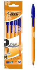 Stylo à Bille Orange Fine Assorti Bleu Bic 4 unités
