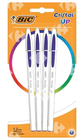 Stylo à Bille Cristal Up Bleu BIC 4 unités