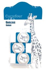 Mini Gommes Carrefour 3 unités