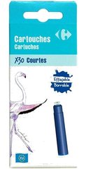 Cartouche d'encre bleue pour stylo plume Carrefour 30 unités