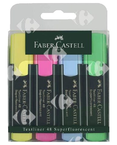 Surligneur Textliner 48 Refill Rouge Faber Castell 4 unités