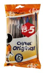Pochette de Stylos Bille Cristal Bic 15 unités + 5 Gratuits
