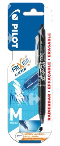 Stylo Blister Moyen Noir Frixion Ball Clicker Pilot 0,07mm