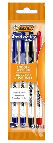 Pochette de 4 Stylos Gel-Ocity Stic Bic 0,5mm 4 unités