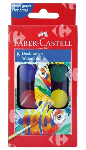 Gouache de 8 pastilles Faber-Castell 24mm