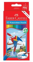 Crayons de Couleur Grand Modèle Aquarelle Solide avec Pinceau Faber Castell 12 unités