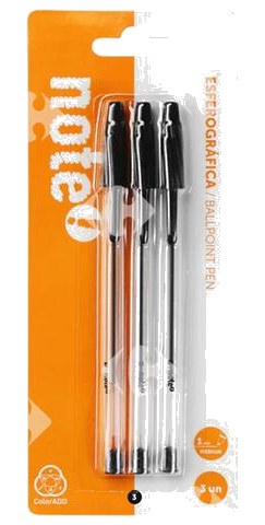 Stylo Roller Transparent Noir Note 3 unités