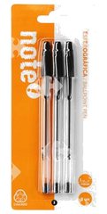 Stylo Roller Transparent Noir Note 3 unités