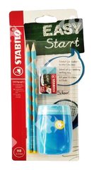 Set de 2 Crayons à Papier Graphite HB + Taille-Crayon + Gomme Stabilo