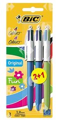Stylo à Bille BIC 4 Couleurs Medium Blister BIC 2 + 1 Gratuit