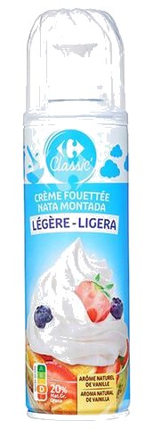 Crème Fouettée Légère Carrefour 250 g