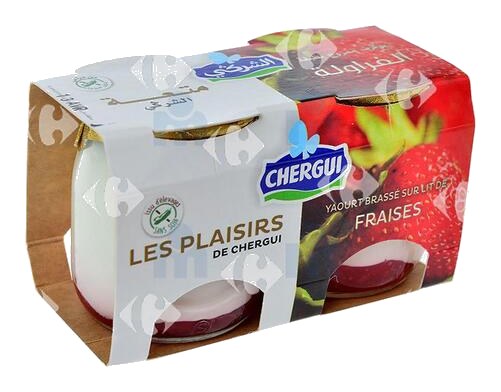 Pack Yaourt Nature Coulis Fraise Les Plaisirs de Chergui 2x125 g