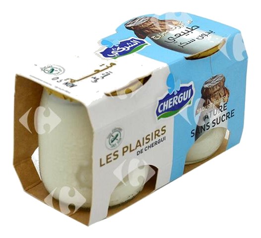 Yaourt Nature Sans Sucre Les Plaisirs de Chergui 2x250 g