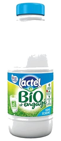 Lait UHT Demi-Ecrémé Bio 1,5% Mg Lactel 1 L