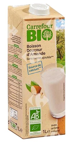 Boisson Végétale Douceur d'Amande Sans SucresAjoutés Carrefour Bio 1 L