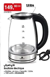 Bouilloire électrique en verre – 1,8L